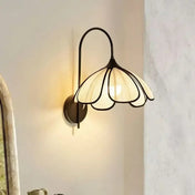 Applique murale LED rotin fleur pétales vintage — vue 3