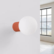 Applique murale LED rouge ochra globe opalin IP44 — vue 2