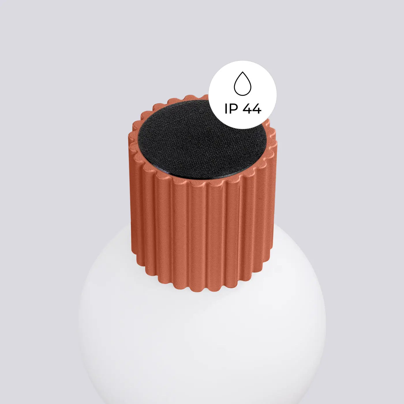 Applique murale LED rouge ochra globe opalin IP44 — vue 3