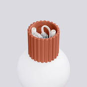 Applique murale LED rouge ochra globe opalin IP44 — vue 5