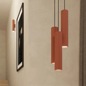Applique murale LED rouge ocre 2 lumières en acier — vue 8