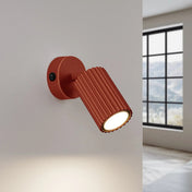 Applique murale LED rouge ocre cylindrique avec interrupteur — vue 1
