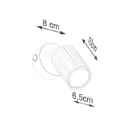 Applique murale LED rouge ocre cylindrique avec interrupteur — vue 10