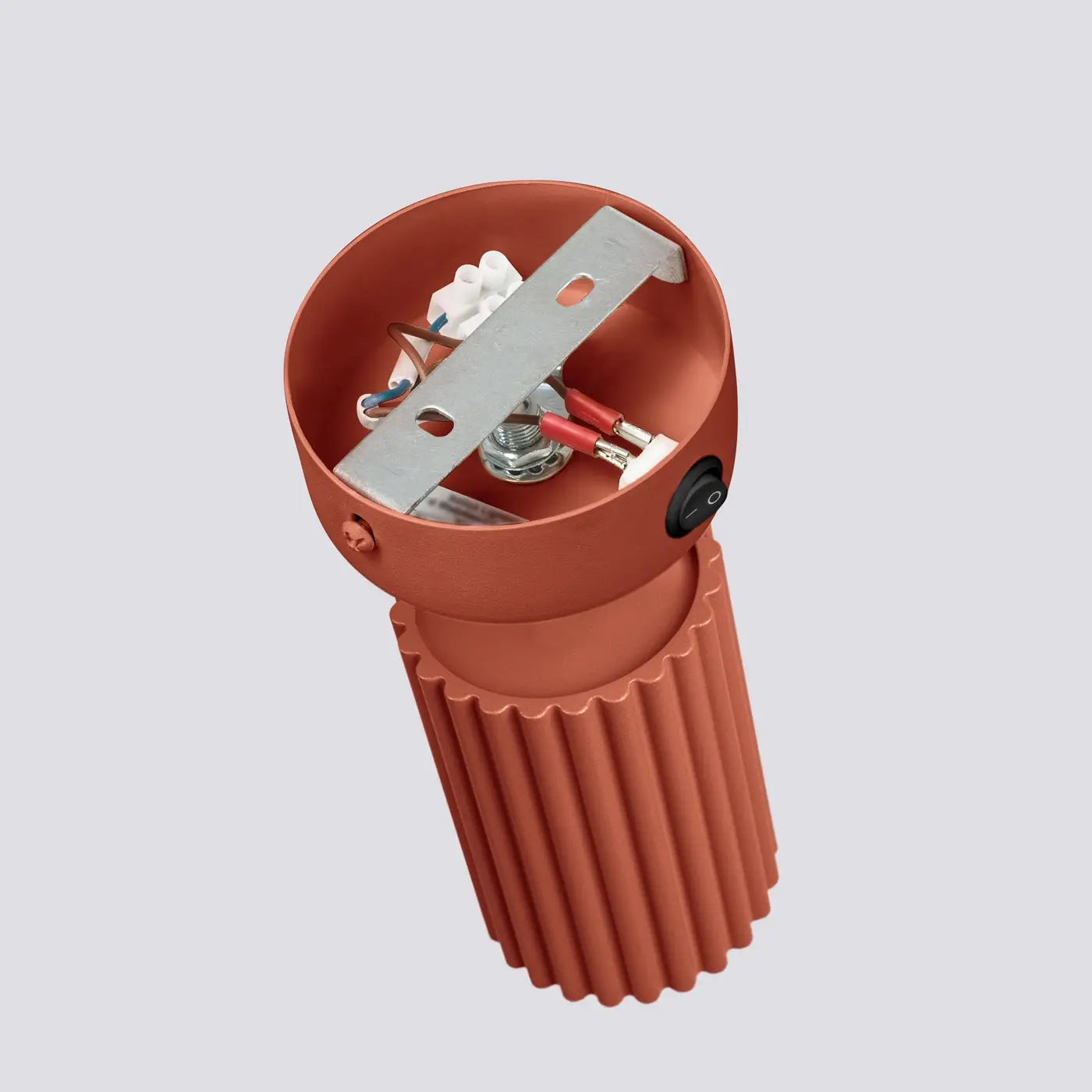 Applique murale LED rouge ocre cylindrique avec interrupteur — vue 4