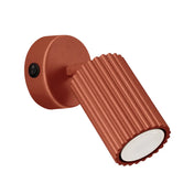 Applique murale LED rouge ocre cylindrique avec interrupteur — vue 6