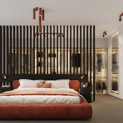 Applique murale LED rouge ocre cylindrique avec interrupteur — vue 7