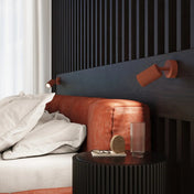 Applique murale LED rouge ocre cylindrique avec interrupteur — vue 8