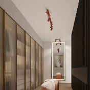 Applique murale LED rouge ocre cylindrique avec interrupteur — vue 9