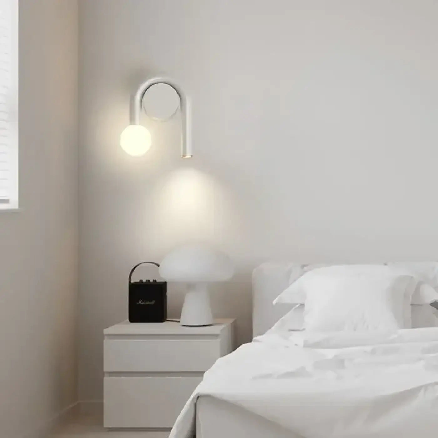 Applique murale LED scandinave métal blanc tête de lit — vue 1