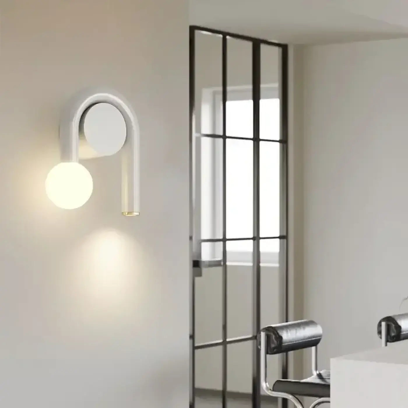 Applique murale LED scandinave métal blanc tête de lit — vue 2