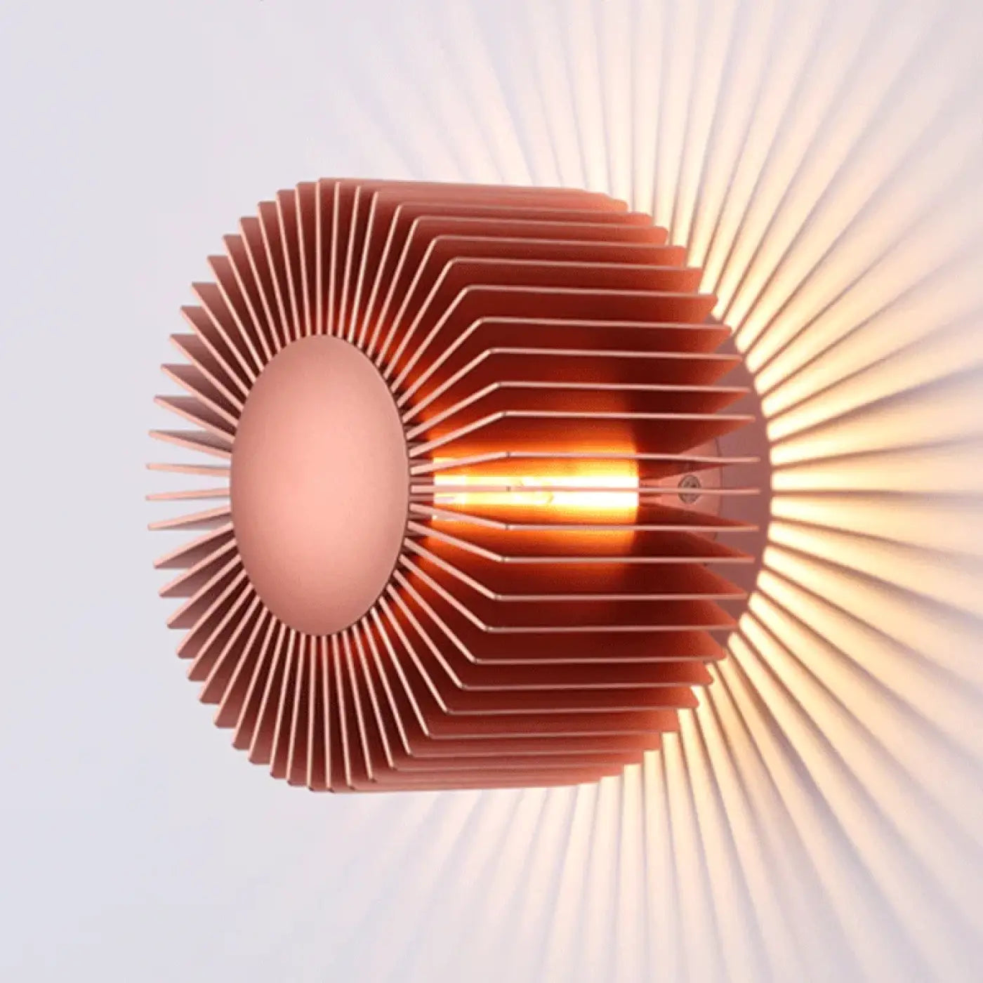 Applique murale LED soleil en aluminium or rose — vue 1