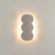 Applique murale LED taupe en résine forme biscuit — vue 1