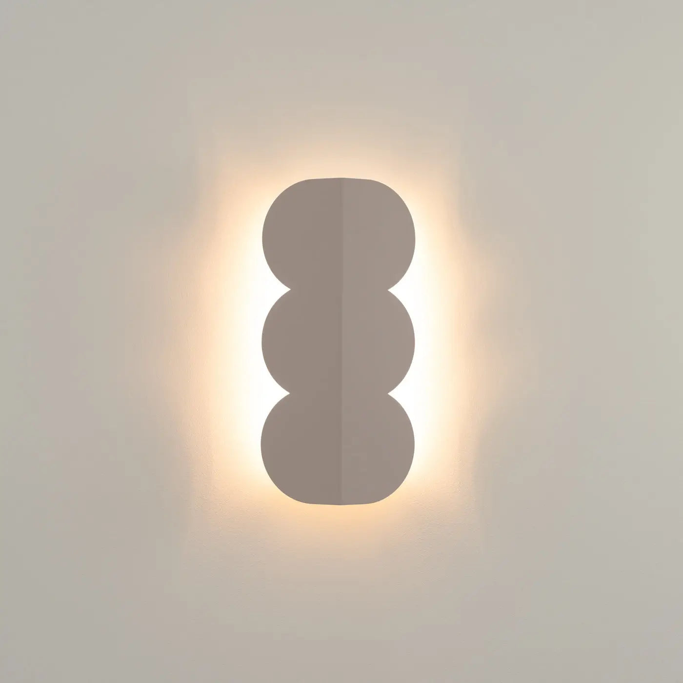 Applique murale LED taupe en résine forme biscuit — vue 1