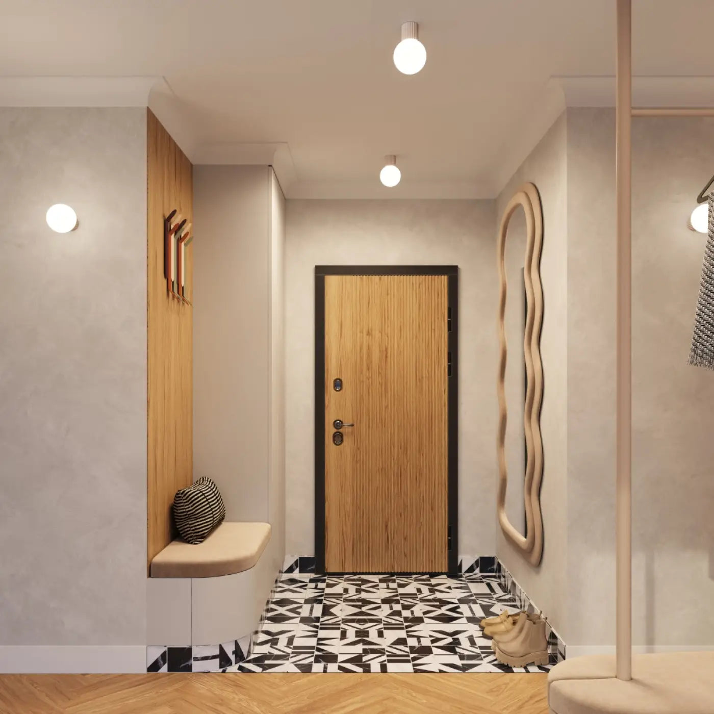 Applique murale LED taupe globe opalin acrylique — vue 12