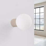 Applique murale LED taupe globe opalin acrylique — vue 2