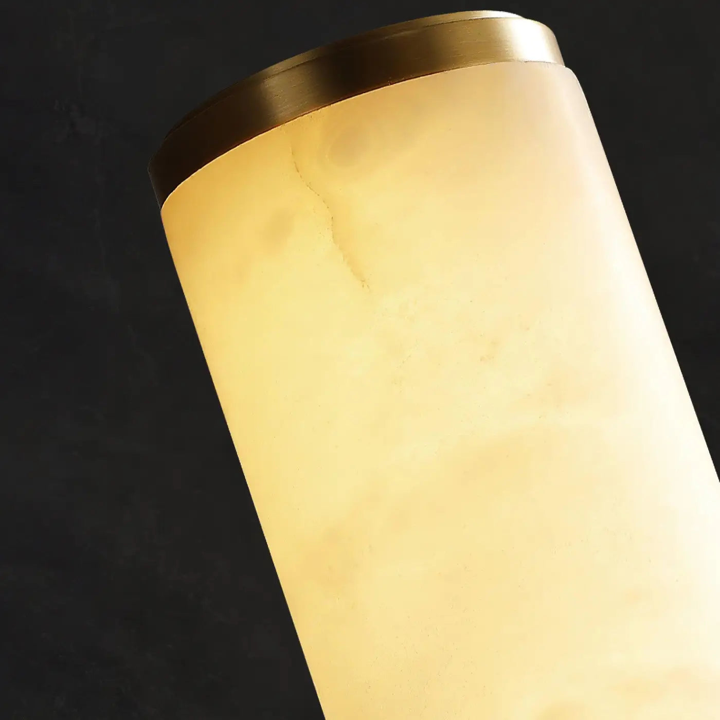 Applique murale LED tube en marbre et aluminium noir et or — vue 2