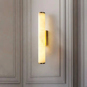 Applique murale LED tube en marbre et aluminium noir et or — vue 5