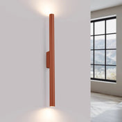 Applique murale LED tubulaire aluminium rouge ocre — vue 1