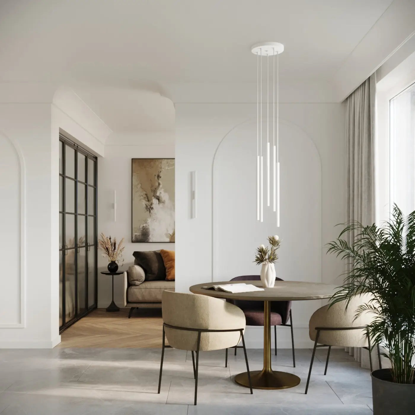 Applique murale LED tubulaire blanche 2 lumières — vue 6