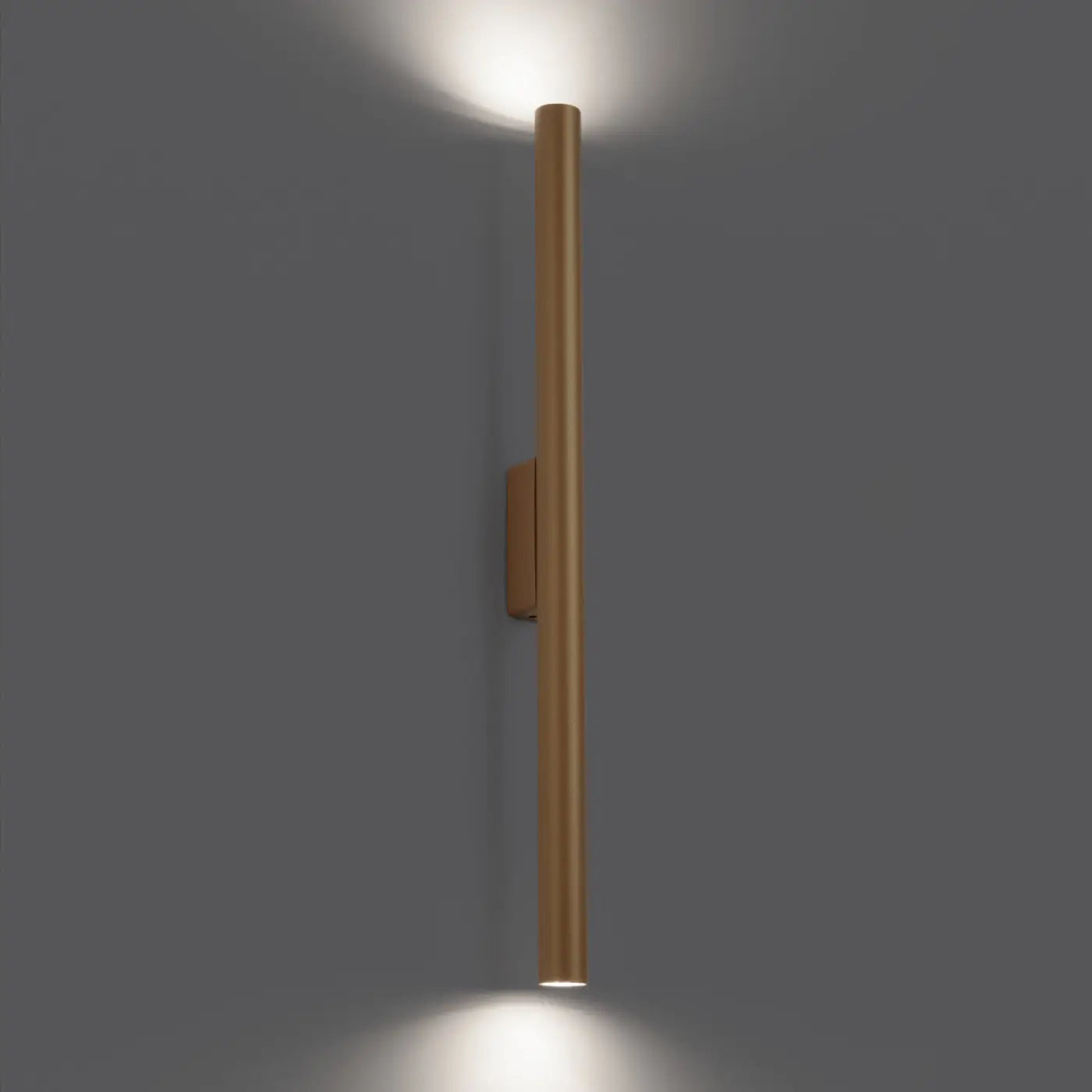 Applique murale LED tubulaire dorée 2 lumières — vue 1