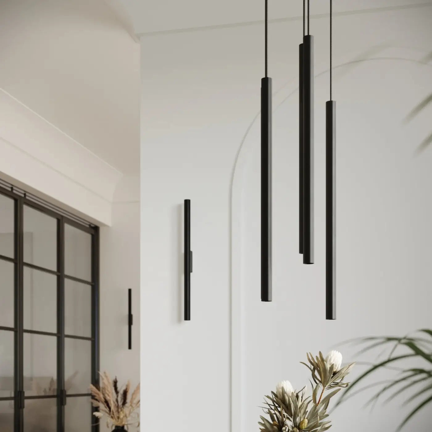Applique murale LED tubulaire noire 2 lumières — vue 7