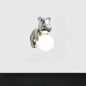 Applique murale LED verre et résine argentée art déco — vue 1