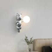 Applique murale LED verre et résine argentée art déco — vue 2