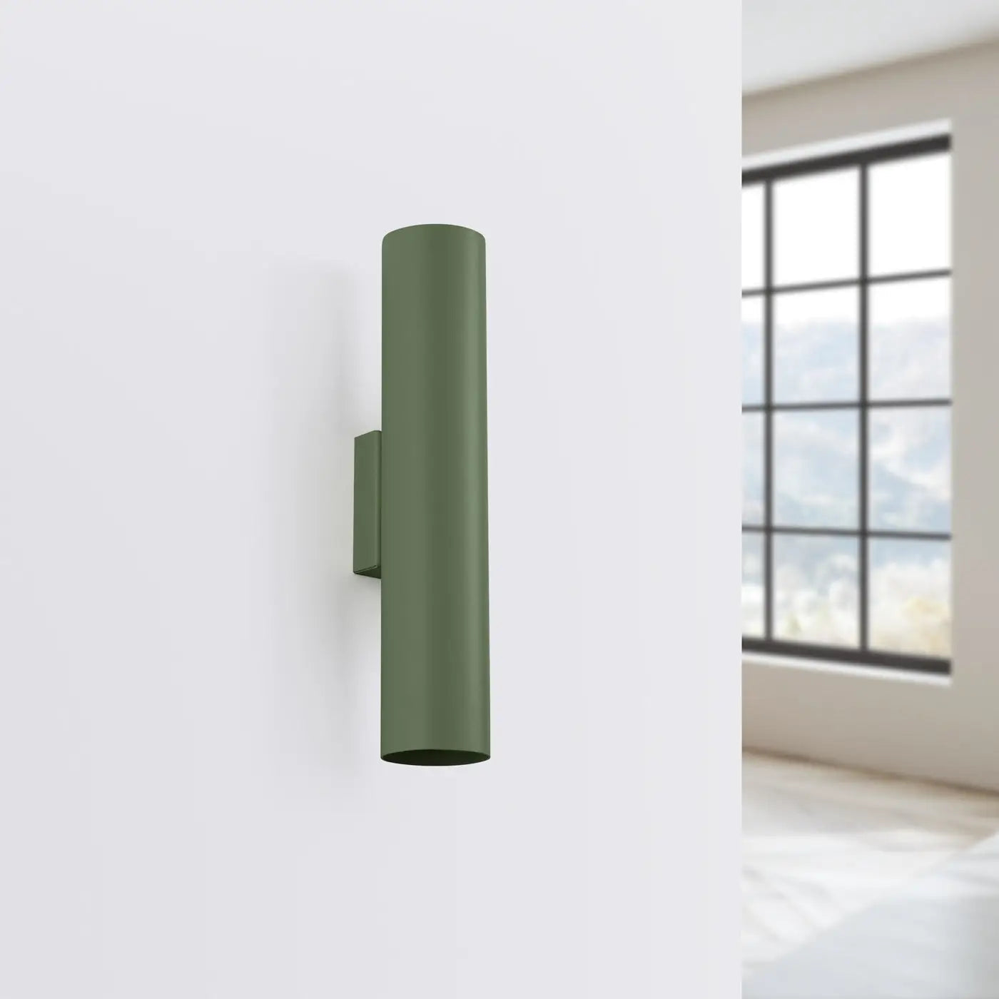 Applique murale LED vert olive 2 lumières en acier — vue 2