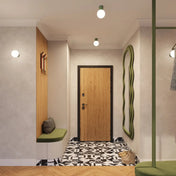 Applique murale LED vert olive globe opalin IP44 — vue 10
