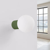Applique murale LED vert olive globe opalin IP44 — vue 2