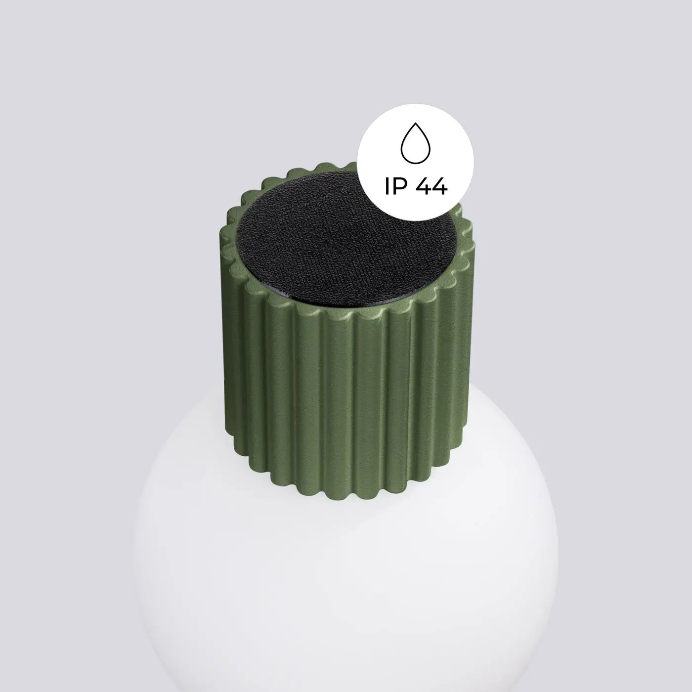 Applique murale LED vert olive globe opalin IP44 — vue 3