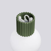 Applique murale LED vert olive globe opalin IP44 — vue 5