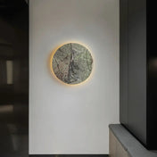 Applique murale LED verte en pierre ronde et sculpturale — vue 2
