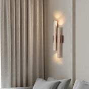 Applique murale LED verticale en bois et pierre beige — vue 5