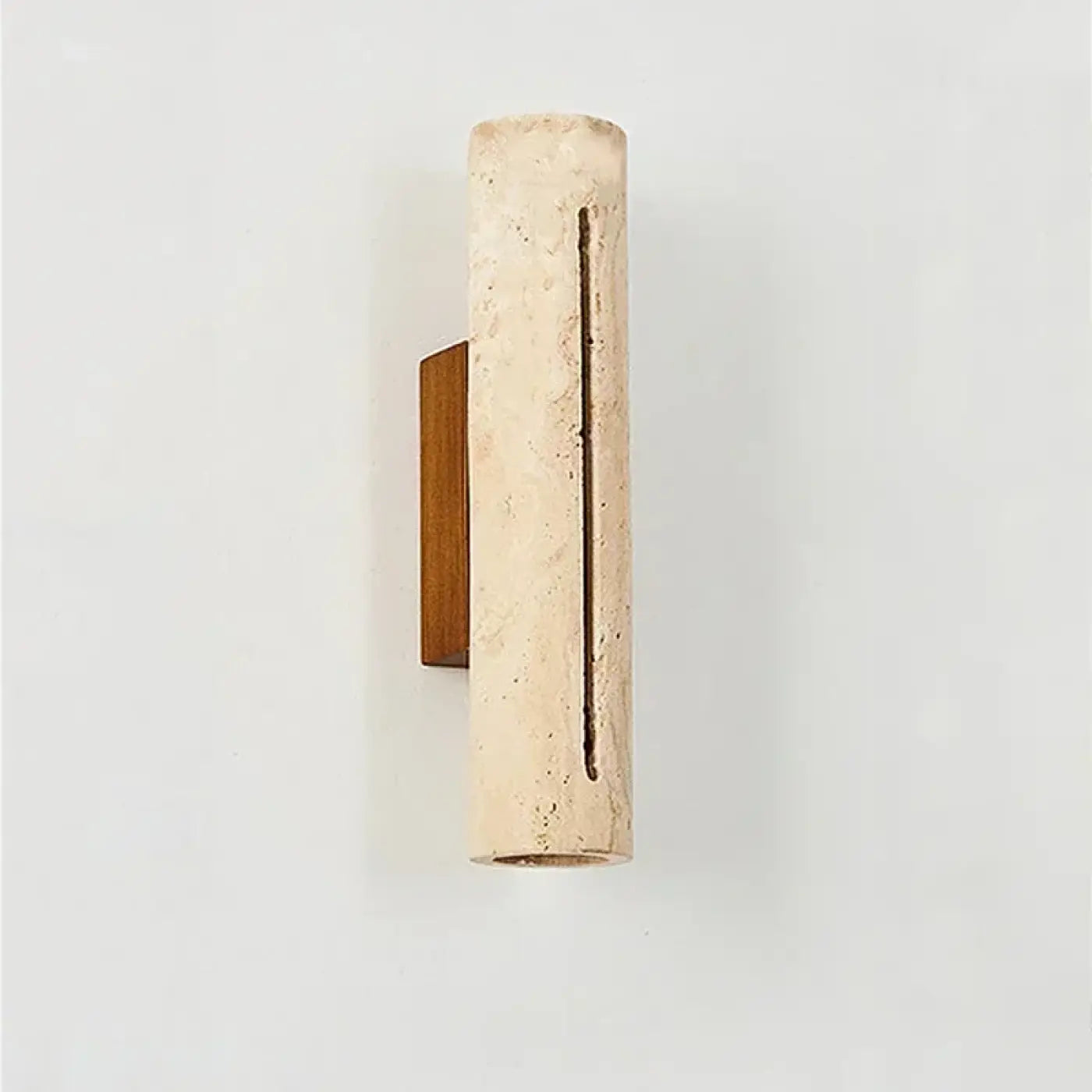 Applique murale LED verticale en pierre et bois beige — vue 3