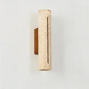 Applique murale LED verticale en pierre et bois beige — vue 3