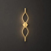 Applique murale LED verticale en verre dorée Art Déco — vue 1