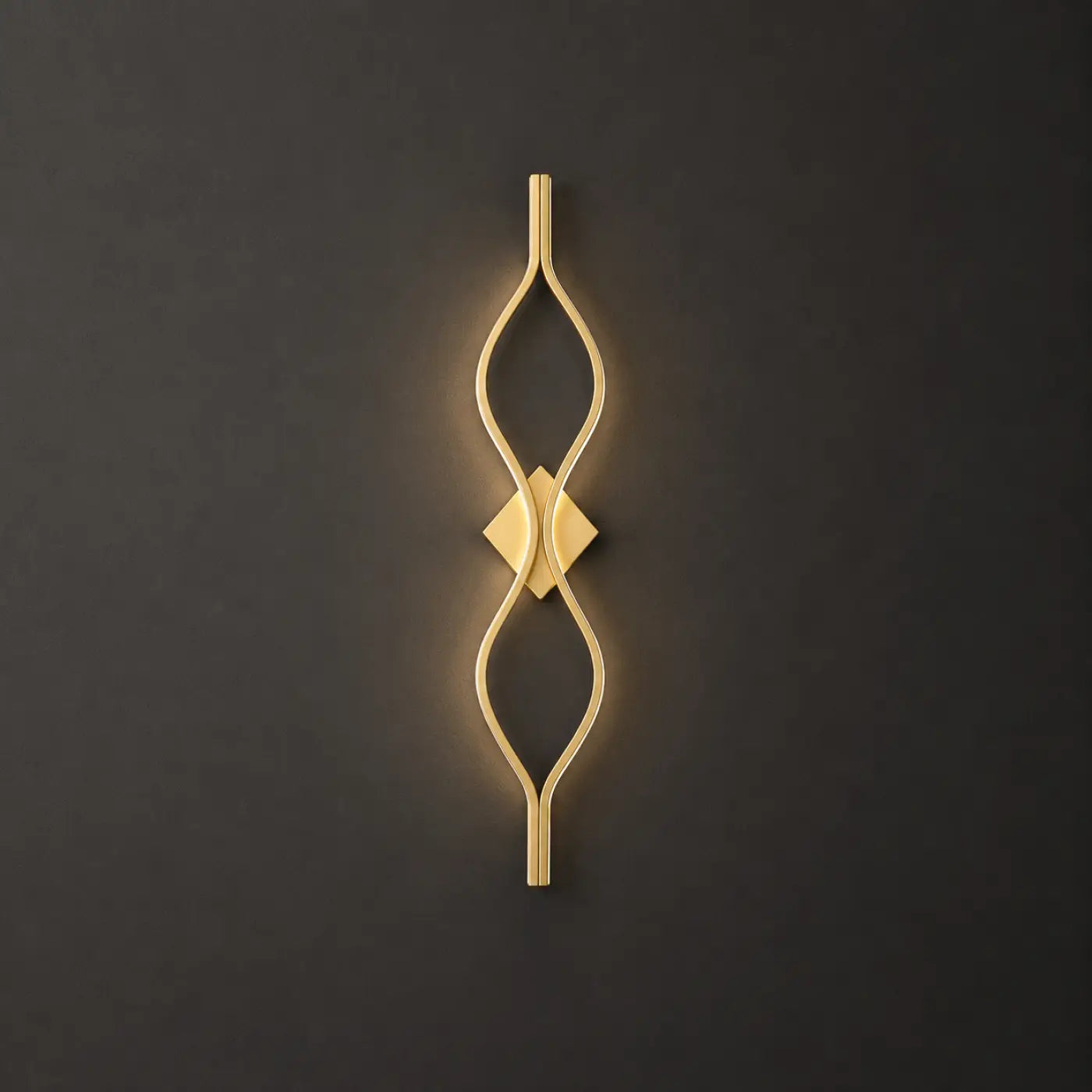 Applique murale LED verticale en verre dorée Art Déco — vue 1
