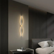 Applique murale LED verticale en verre dorée Art Déco — vue 3