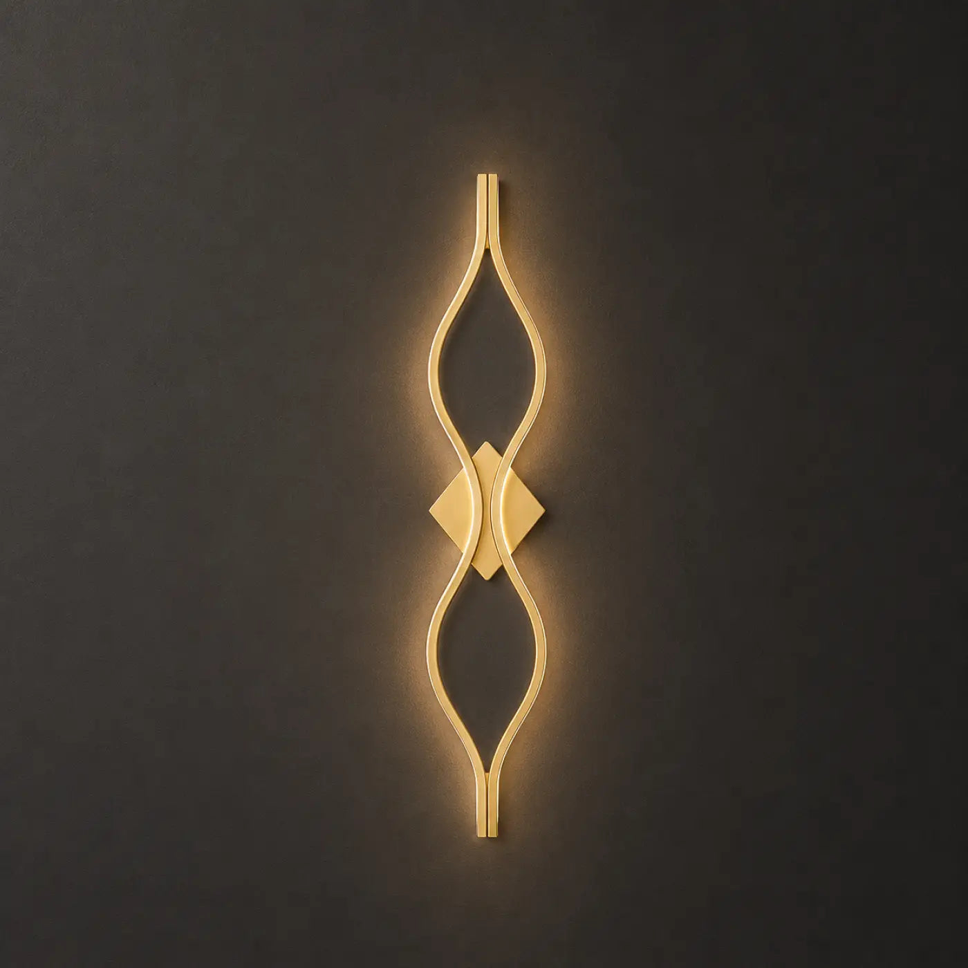 Applique murale LED verticale en verre dorée Art Déco — vue 4