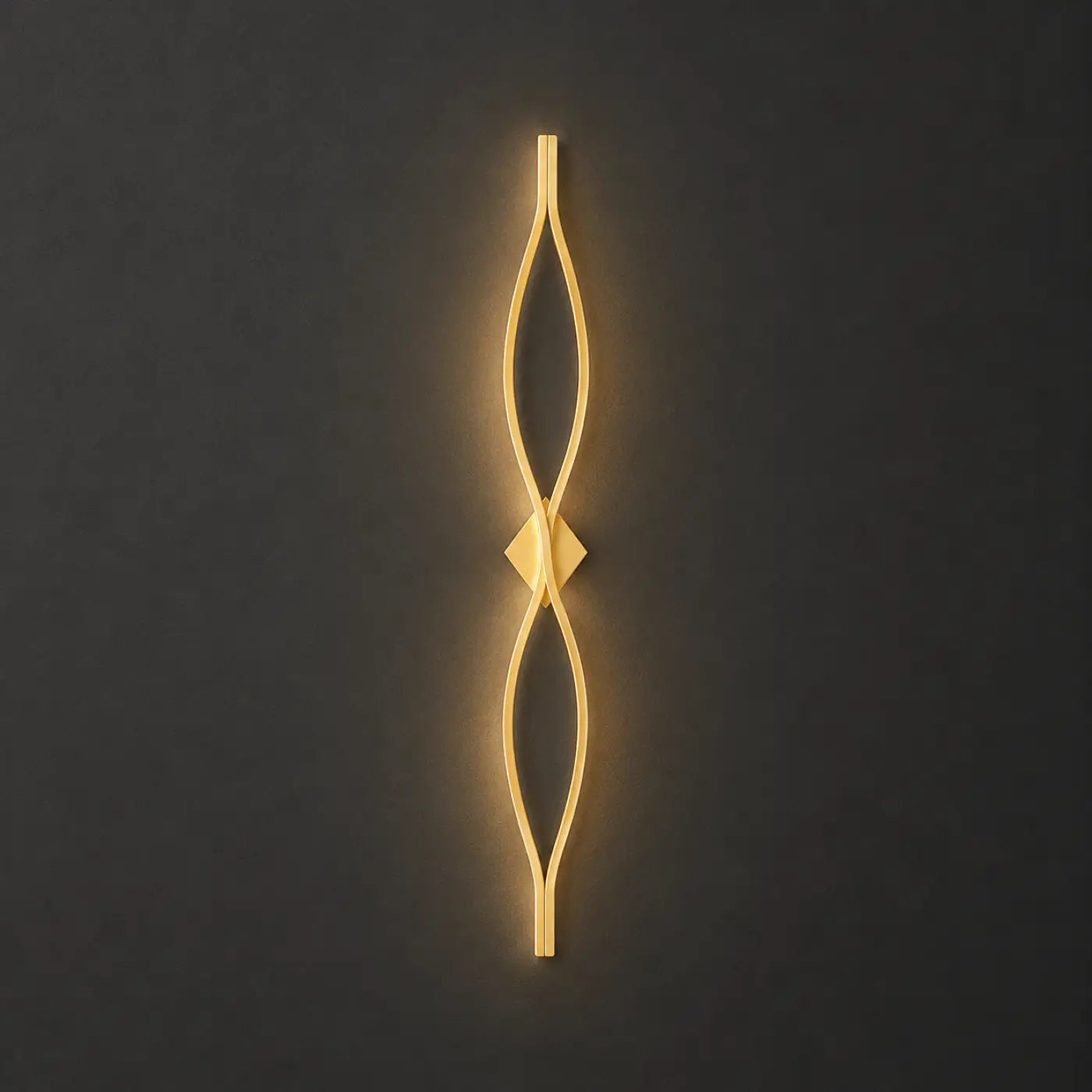 Applique murale LED verticale en verre dorée Art Déco — vue 5