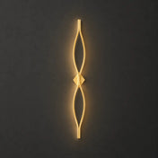 Applique murale LED verticale en verre dorée Art Déco — vue 5