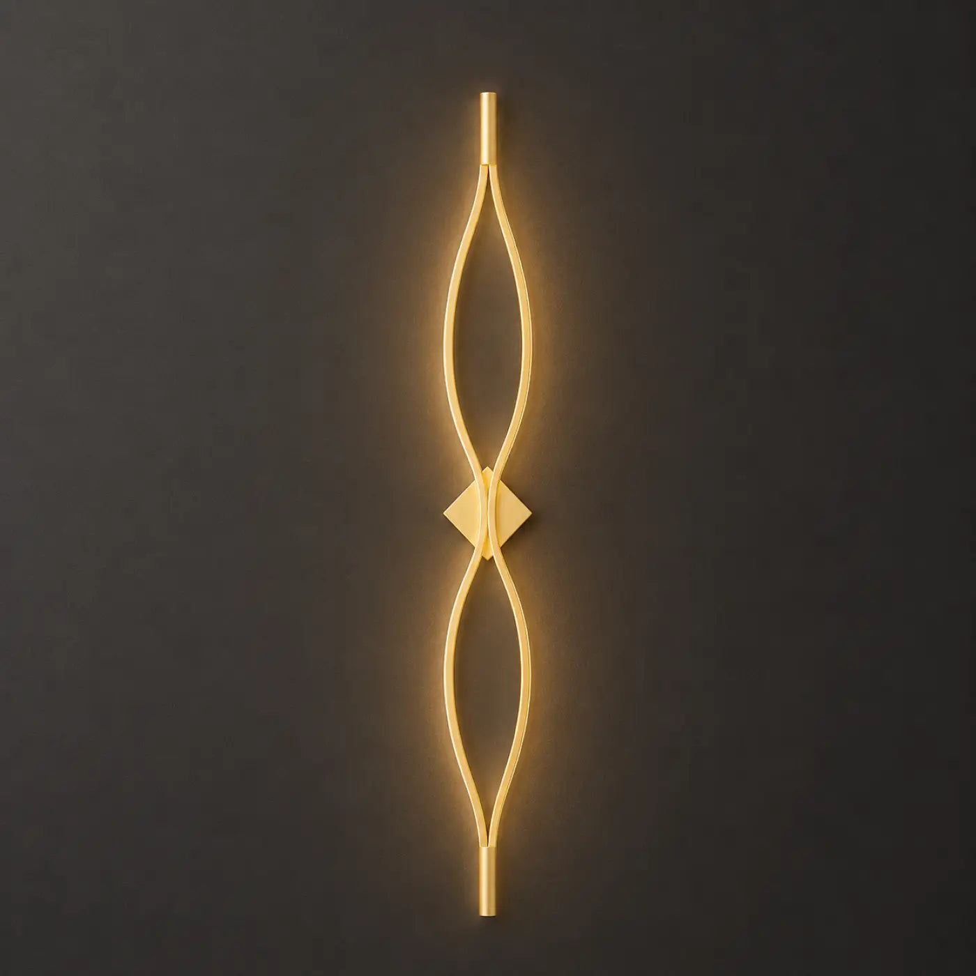 Applique murale LED verticale en verre dorée Art Déco — vue 6