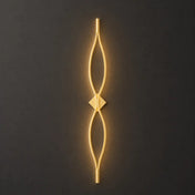 Applique murale LED verticale en verre dorée Art Déco — vue 6