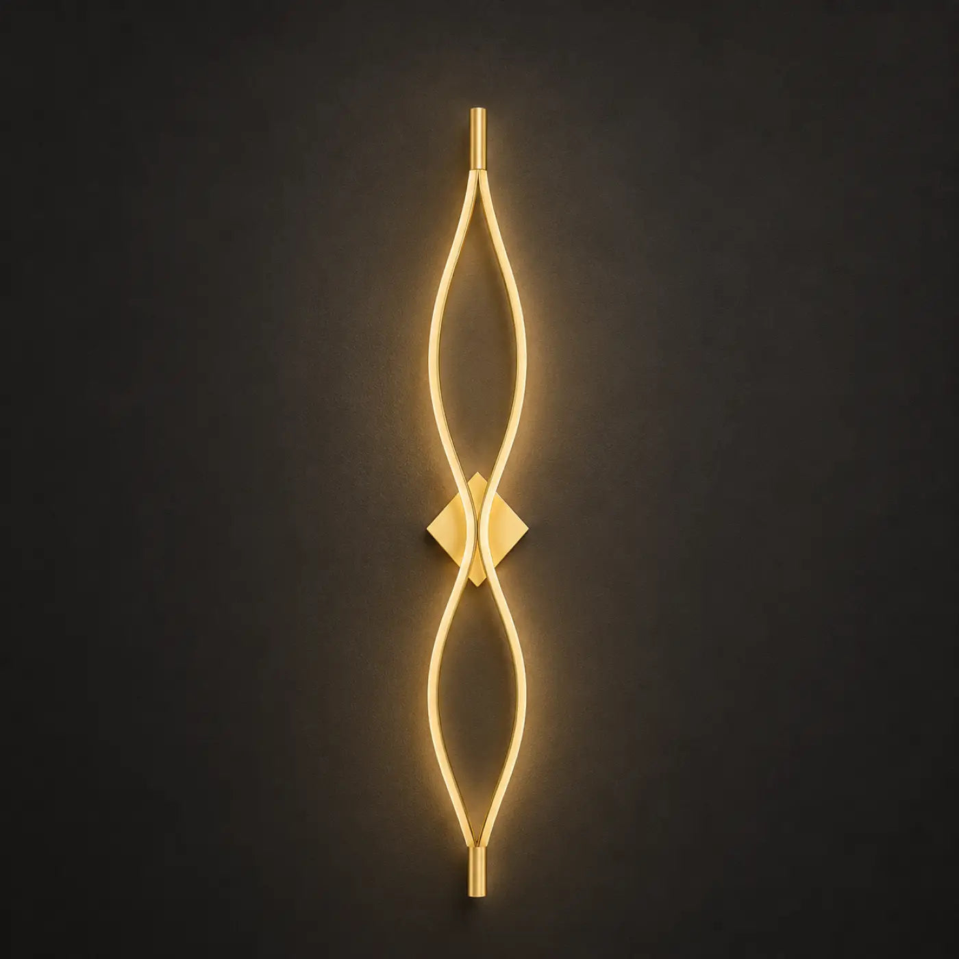 Applique murale LED verticale en verre dorée Art Déco — vue 7