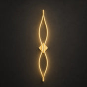 Applique murale LED verticale en verre dorée Art Déco — vue 7