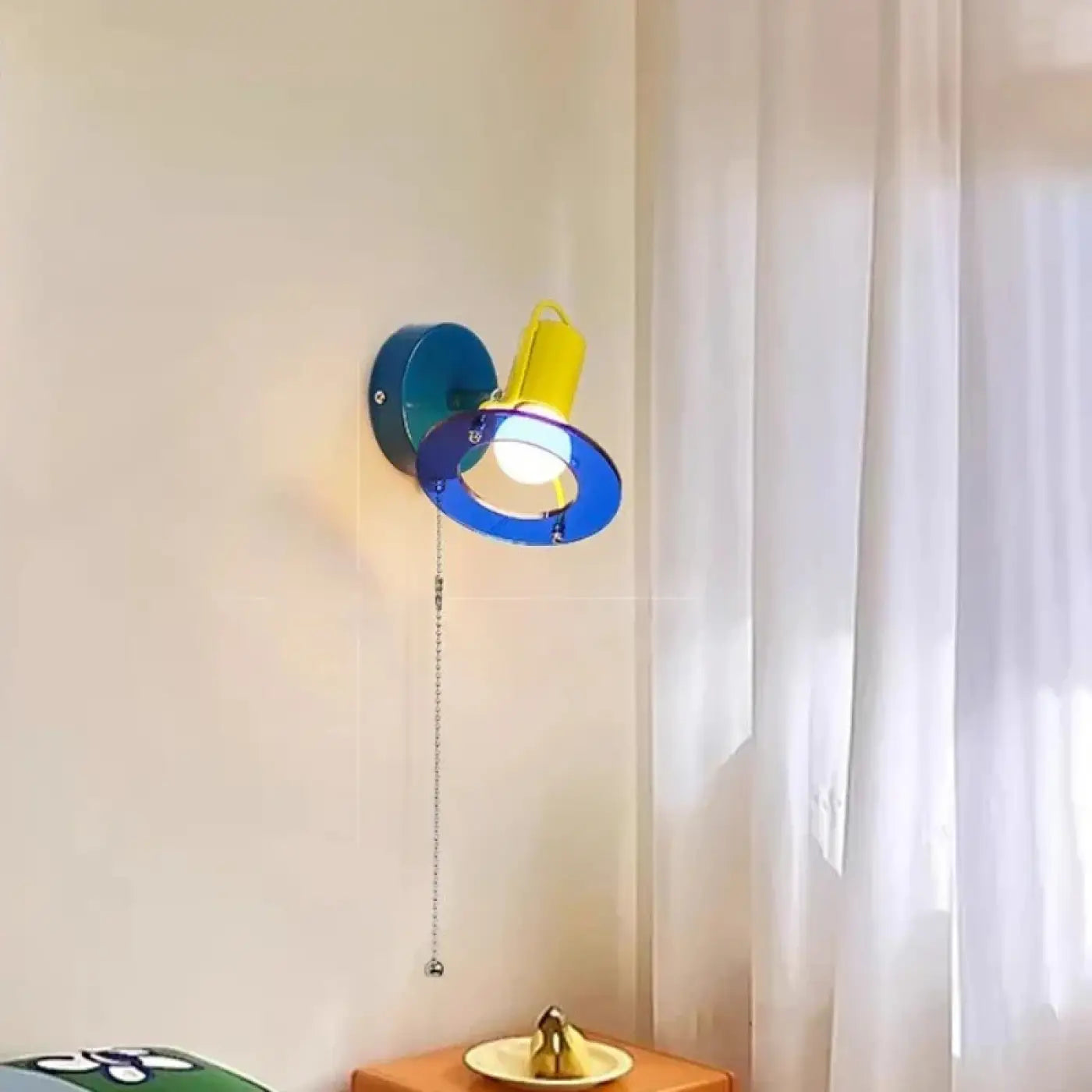 Applique murale LED vintage en métal coloré à motif damier — vue 4