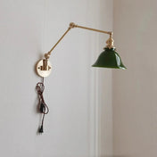 Applique murale LED vintage verte et dorée culot E27 — vue 2