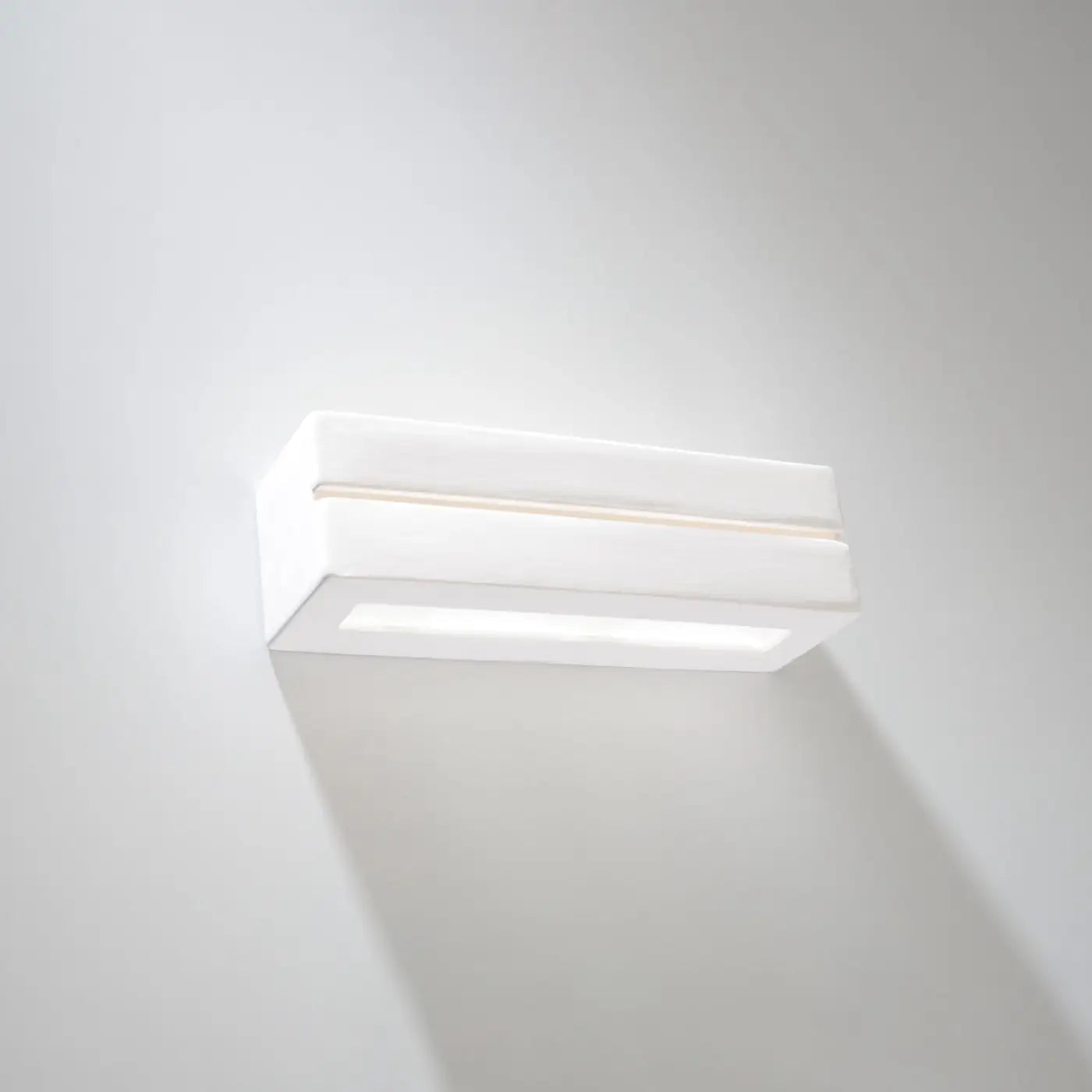 Applique murale linéaire céramique et verre blanc E27 — vue 2
