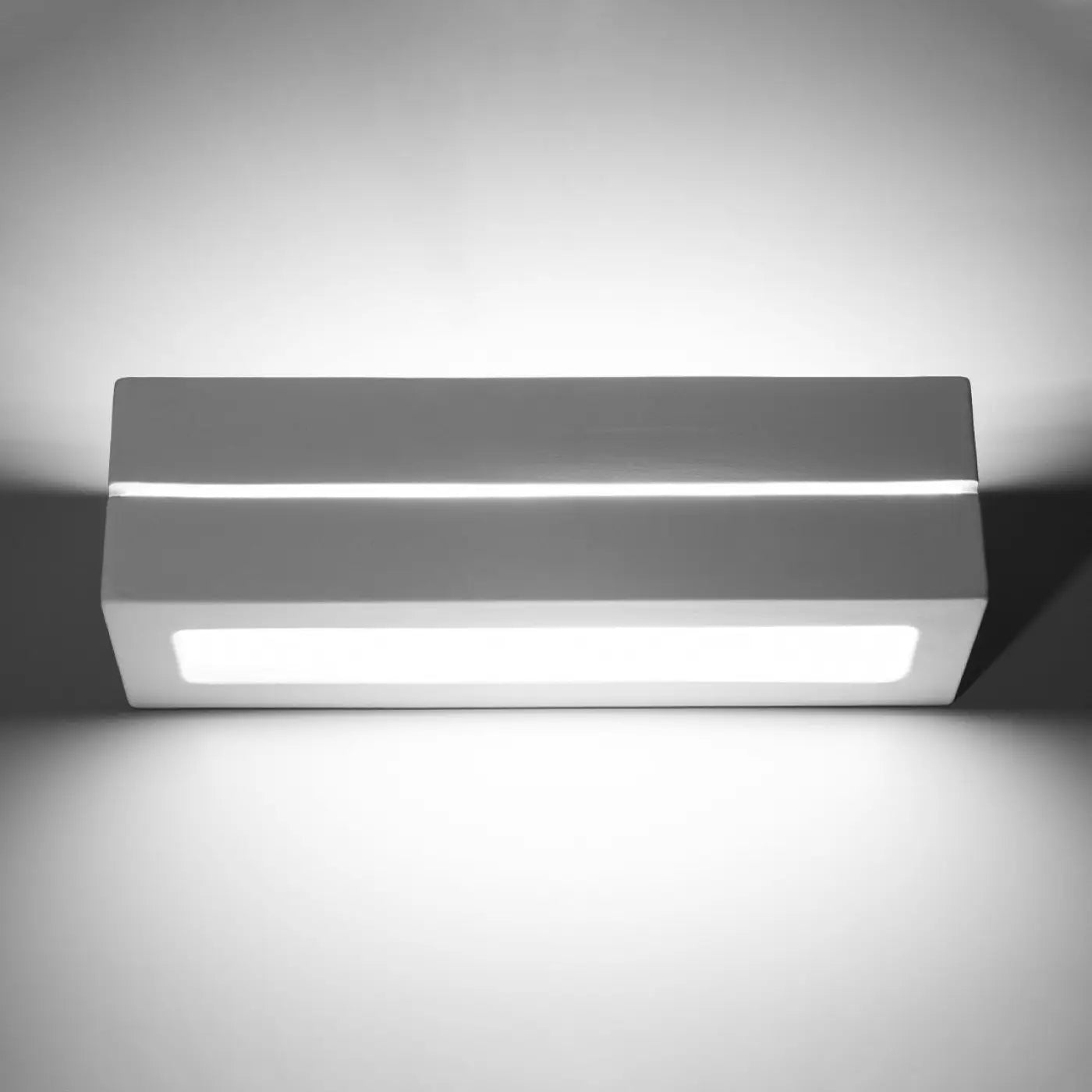 Applique murale linéaire céramique et verre blanc E27 — vue 3